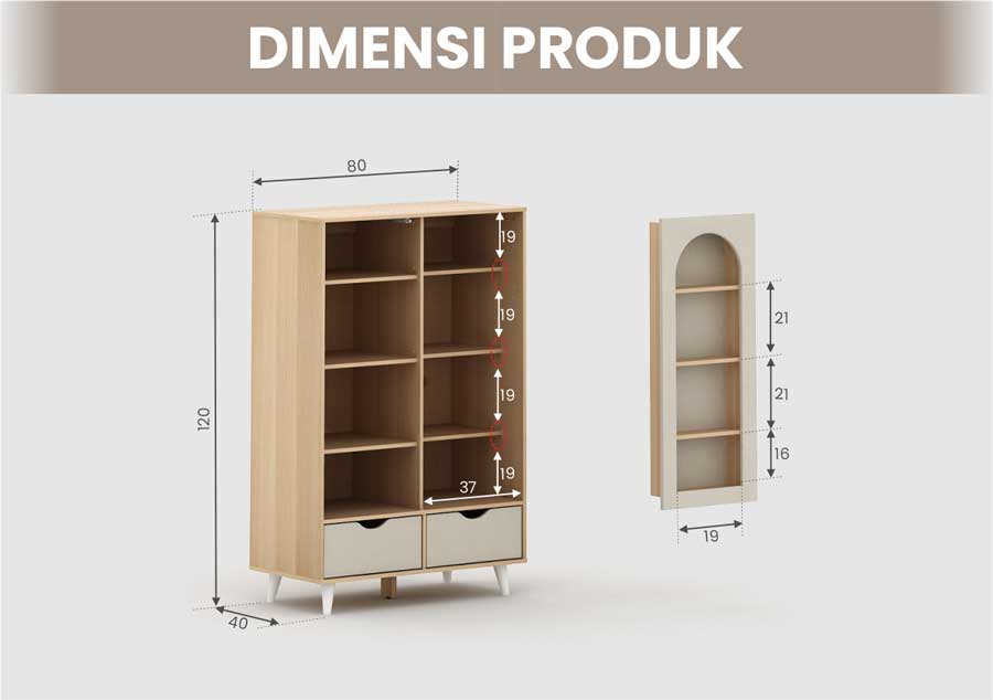 Infografik PIRA METROPOLIS - HANZEL RSG80 RAK SERBAGUNA / RAK DISPLAY warna PRO OAK - LIGHT TAUPE - PIRA METROPOLIS - halaman 4