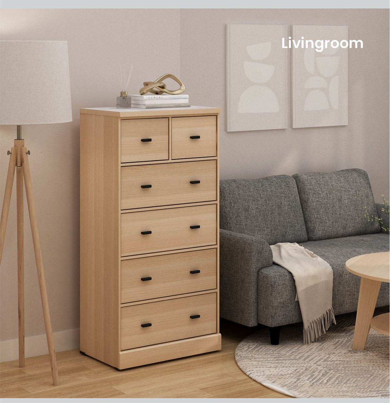 Infografik PIRA METROPOLIS -  YORK CH4+2 LEMARI LACI / LEMARI SUSUN / DRAWER warna PRO OAK - PIRA METROPOLIS - halaman 3