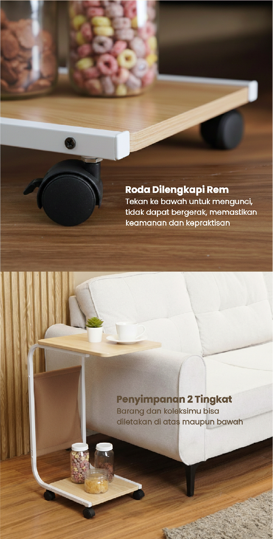 Infografik PIRA -  MOGI ET40 MEJA KOPI / MEJA SUDUT SOFA / MEJA SAMPING / MEJA KECIL warna WHITE - OAK - PIRA - halaman 5