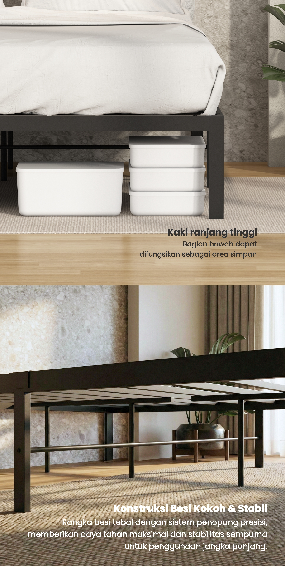 Infografik PIRA -  BASE AVA MBD90 DIVAN BESI / DIPAN / TEMPAT TIDUR BESI warna BLACK - PIRA - halaman 3