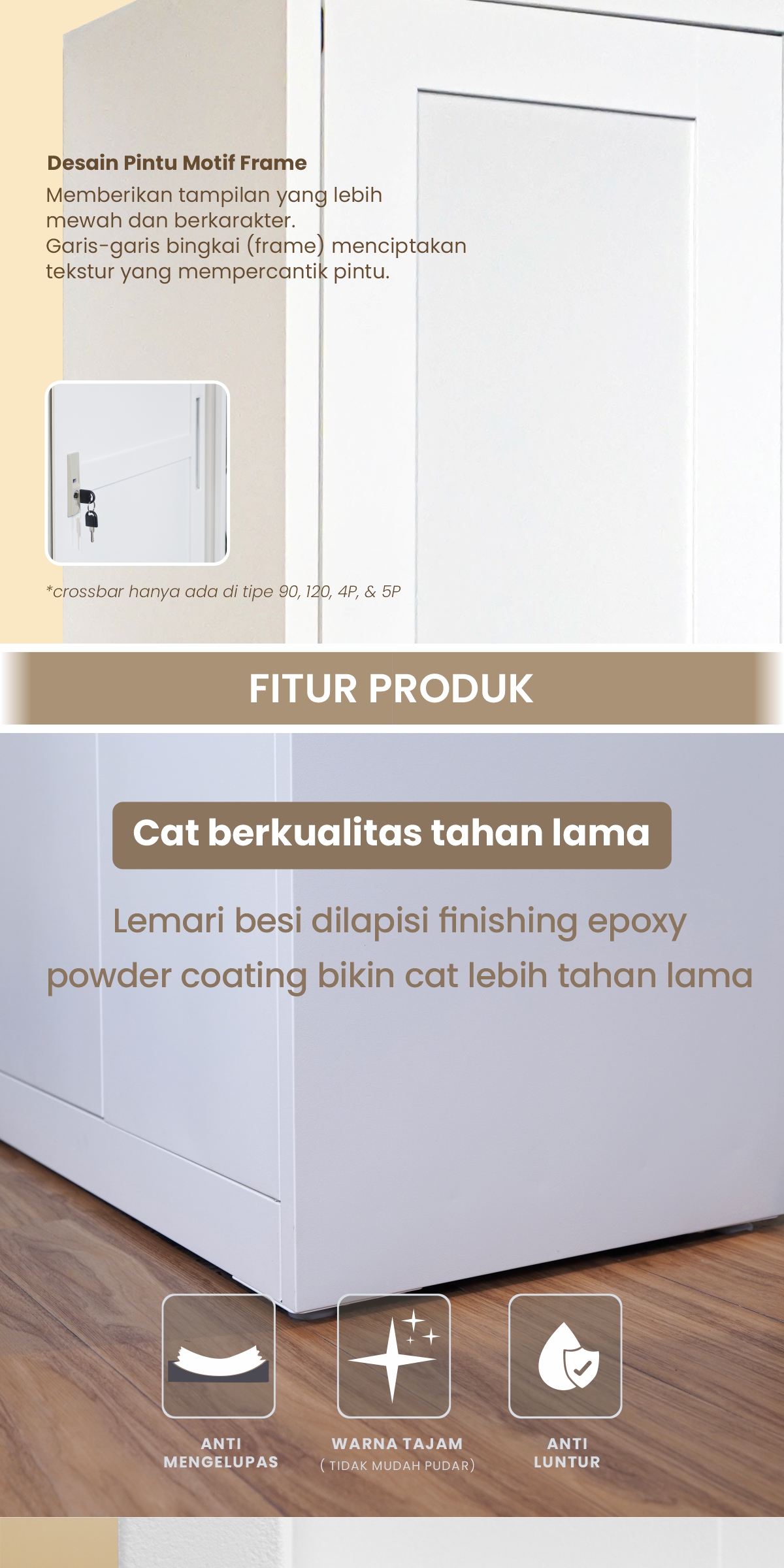Infografik PIRA - SCHON 120A N MWDSL LEMARI PAKAIAN BESI SLIDING / PINTU GESER warna WHITE - PIRA - halaman 2
