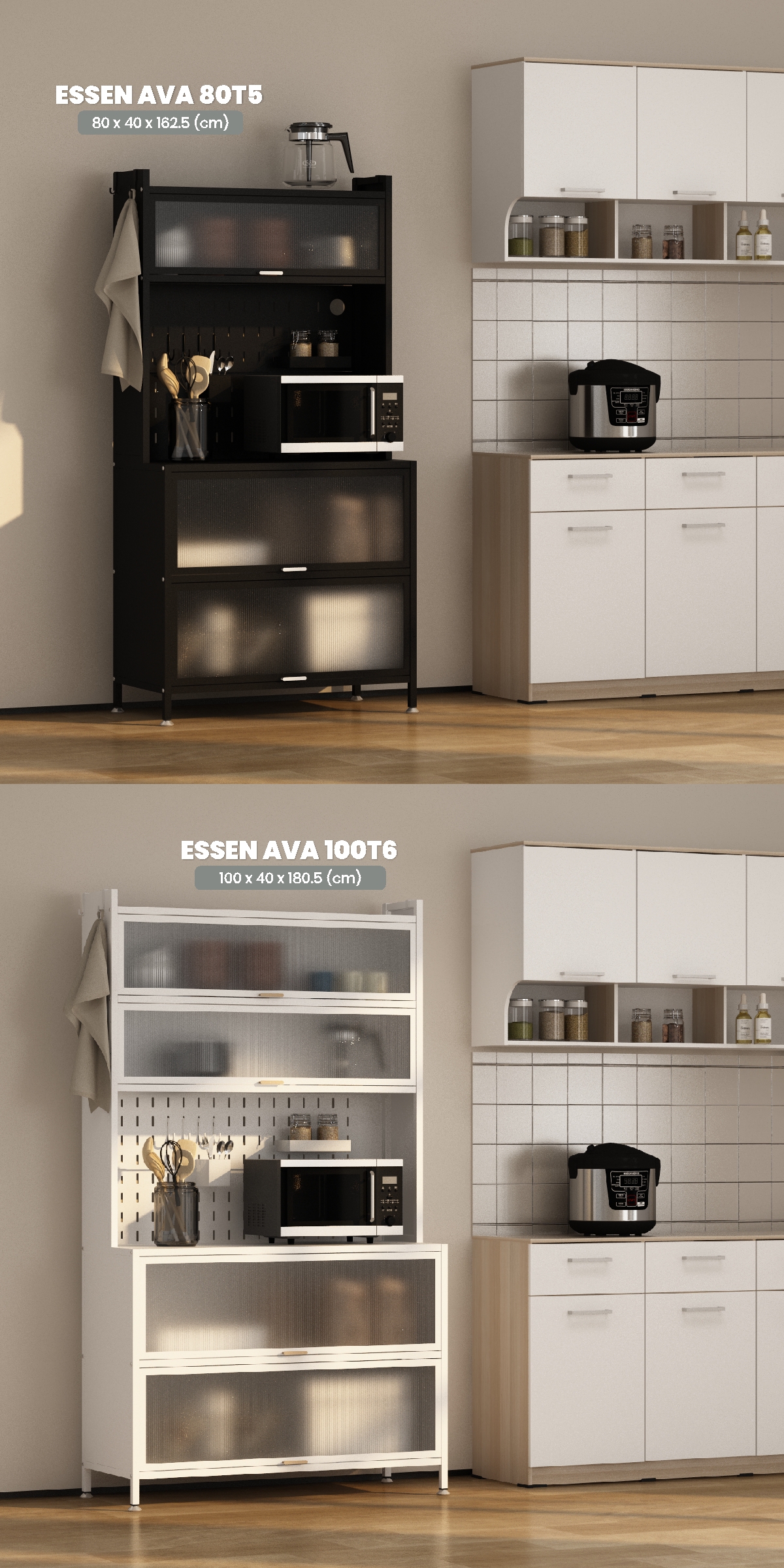 Infografik PIRA - ESSEN AVA MKC 80T5 LEMARI DAPUR / RAK DAPUR / RAK OVEN / RAK MICROWAVE / RAK PIRING / RAK DAPUR BESI warna WHITE - PIRA - halaman 2