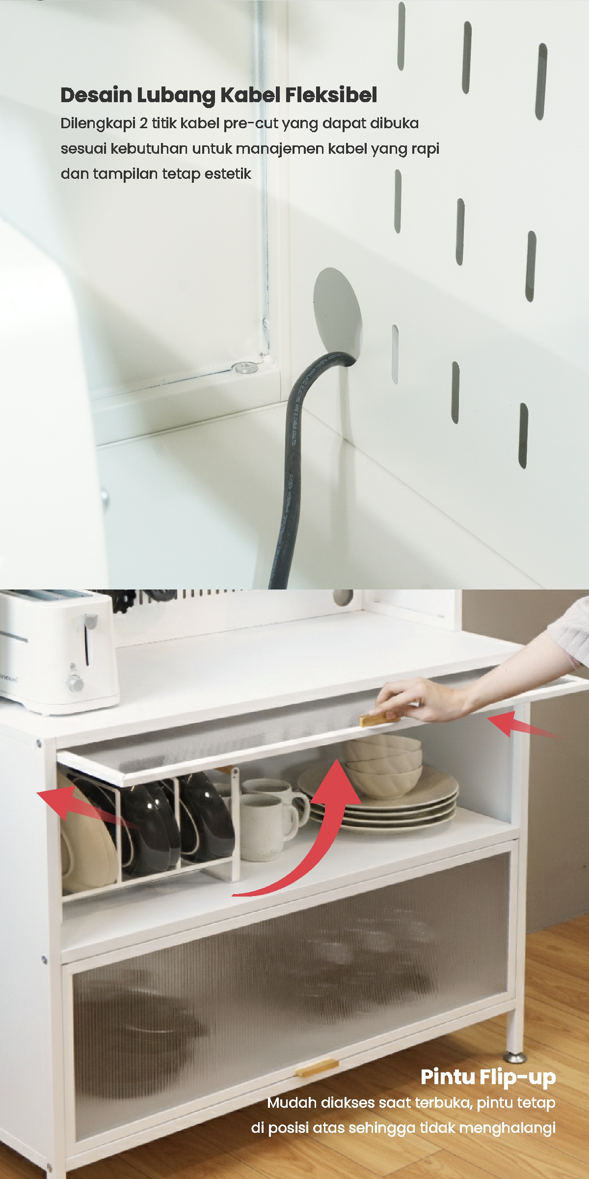Infografik PIRA - ESSEN AVA MKC 80T5 LEMARI DAPUR / RAK DAPUR / RAK OVEN / RAK MICROWAVE / RAK PIRING / RAK DAPUR BESI warna WHITE - PIRA - halaman 4