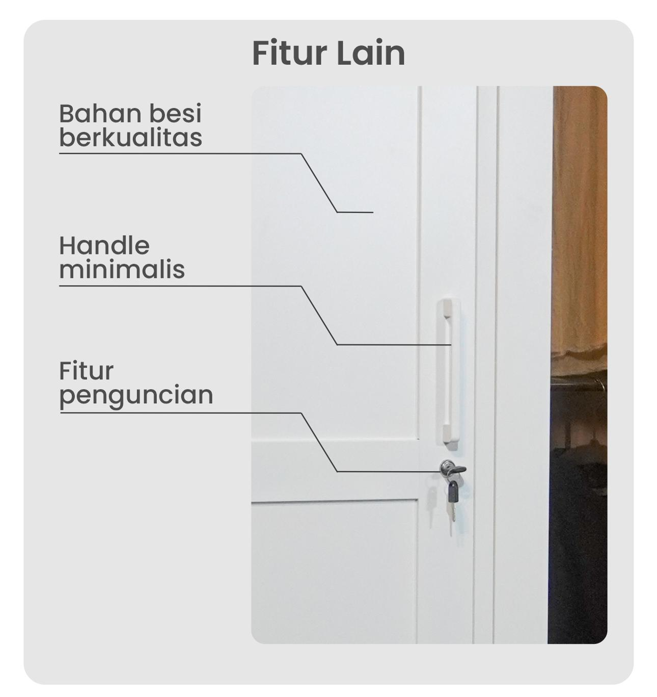 Infografik PIRA - SCHON 4P FGD MWD LEMARI PAKAIAN BESI 4 PINTU DENGAN LACI DAN LED warna WHITE - PIRA - halaman 7