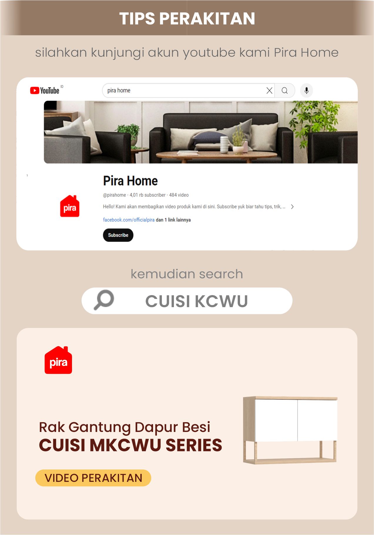 Infografik PIRA -  CUISI MKCWU KITCHEN SET / RAK DAPUR BESI / LEMARI DAPUR BESI / RAK DAPUR warna PRO OAK - WHITE - PIRA - halaman 10