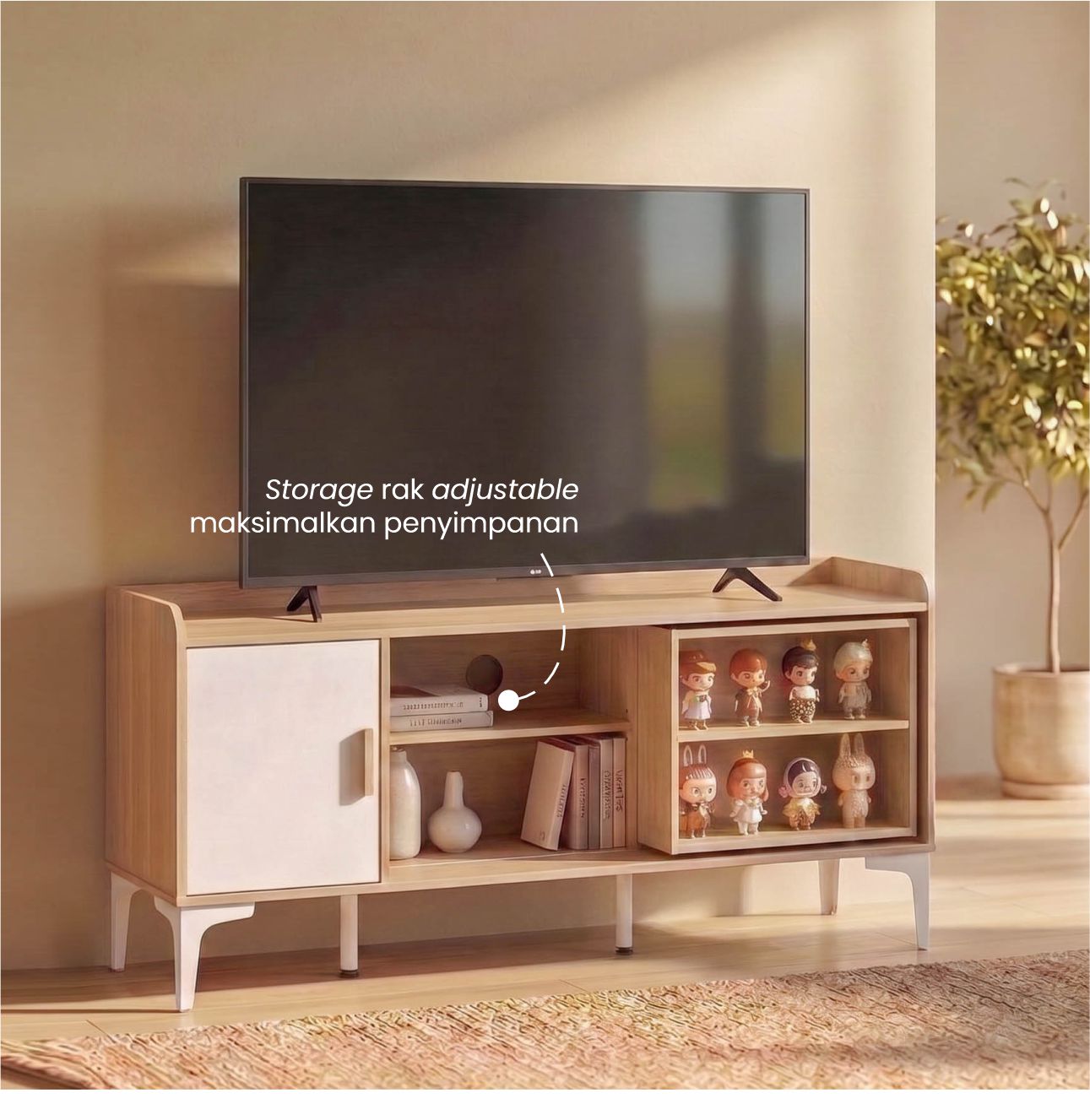 Infografik PIRA METROPOLIS -  TANA TV120 MEJA TV / RAK TV / KABINET TV/ LEMARI TV warna PRO OAK - WHITE - PIRA METROPOLIS - halaman 3