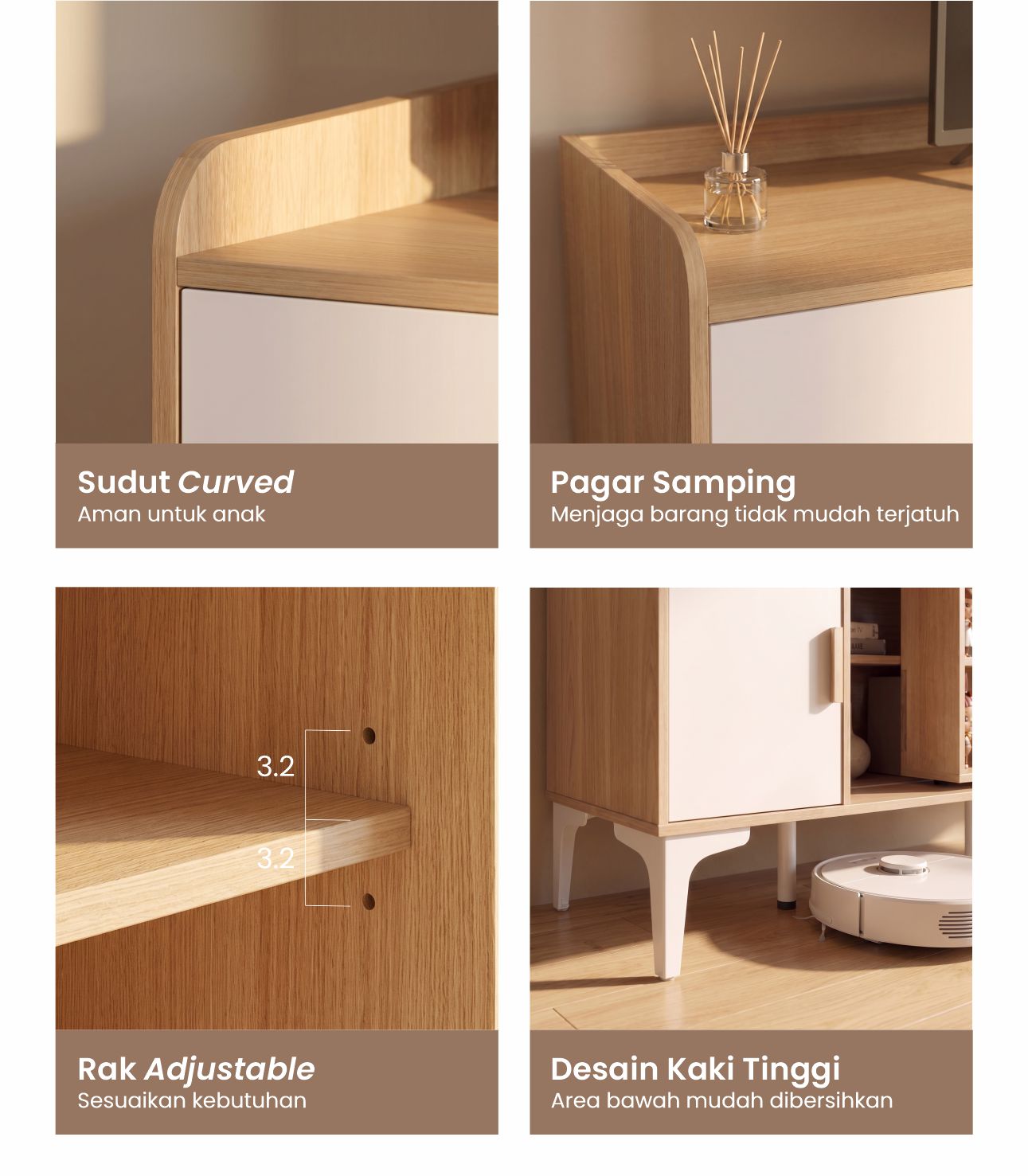 Infografik PIRA METROPOLIS -  TANA TV120 MEJA TV / RAK TV / KABINET TV/ LEMARI TV warna PRO OAK - WHITE - PIRA METROPOLIS - halaman 5