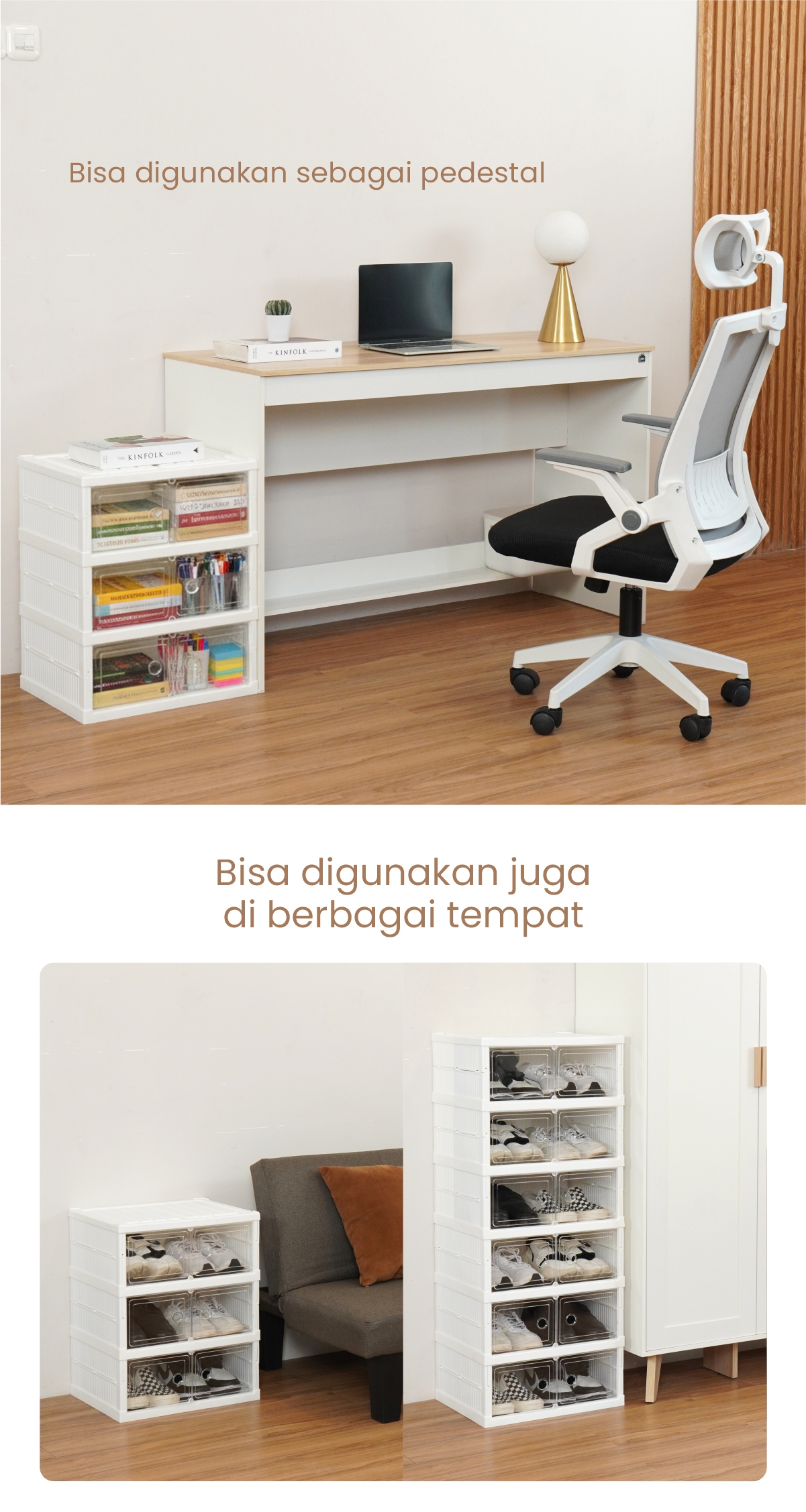 Infografik PIRA -  KIKA PSR RAK SEPATU LIPAT 2 PINTU / KOTAK SEPATU TRANSPARAN / RAK SEPATU SUSUN TERTUTUP warna WHITE - PIRA - halaman 5