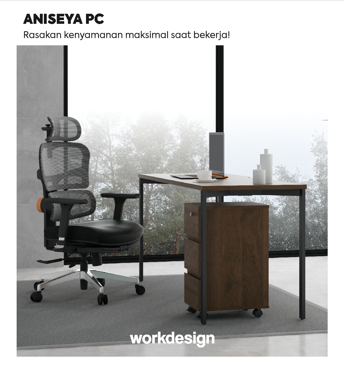 Infografik WORKDESIGN ANISEYA PC KURSI KANTOR / KURSI KERJA ERGONOMIS DENGAN LUMBAR SUPPORT warna GREY - WORKDESIGN - halaman 7