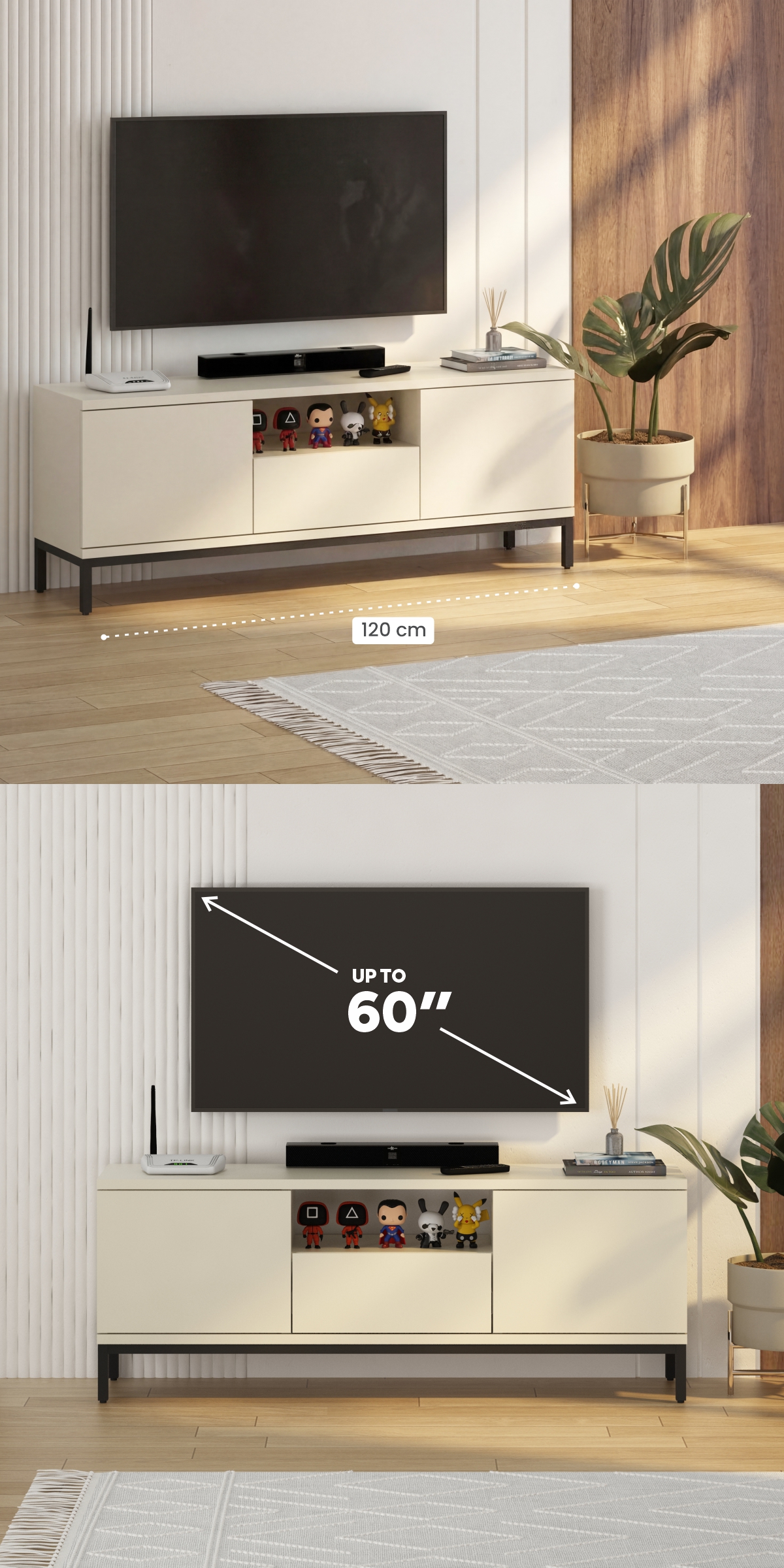 Infografik PIRA -  PARIS AVA MTV150 MEJA TV  / RAK TV BESI warna CREAM - BLACK - PIRA - halaman 2