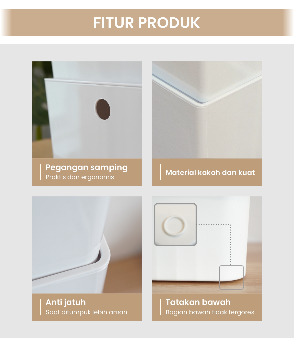 Infografik PIRA -  KORU PSB KOTAK PENYIMPANAN / BOX PENYIMPANAN BARANG / BOX PLASTIK / KOTAK PLASTIK / CONTAINER BOX PLASTIK warna WHITE - PIRA - halaman 5