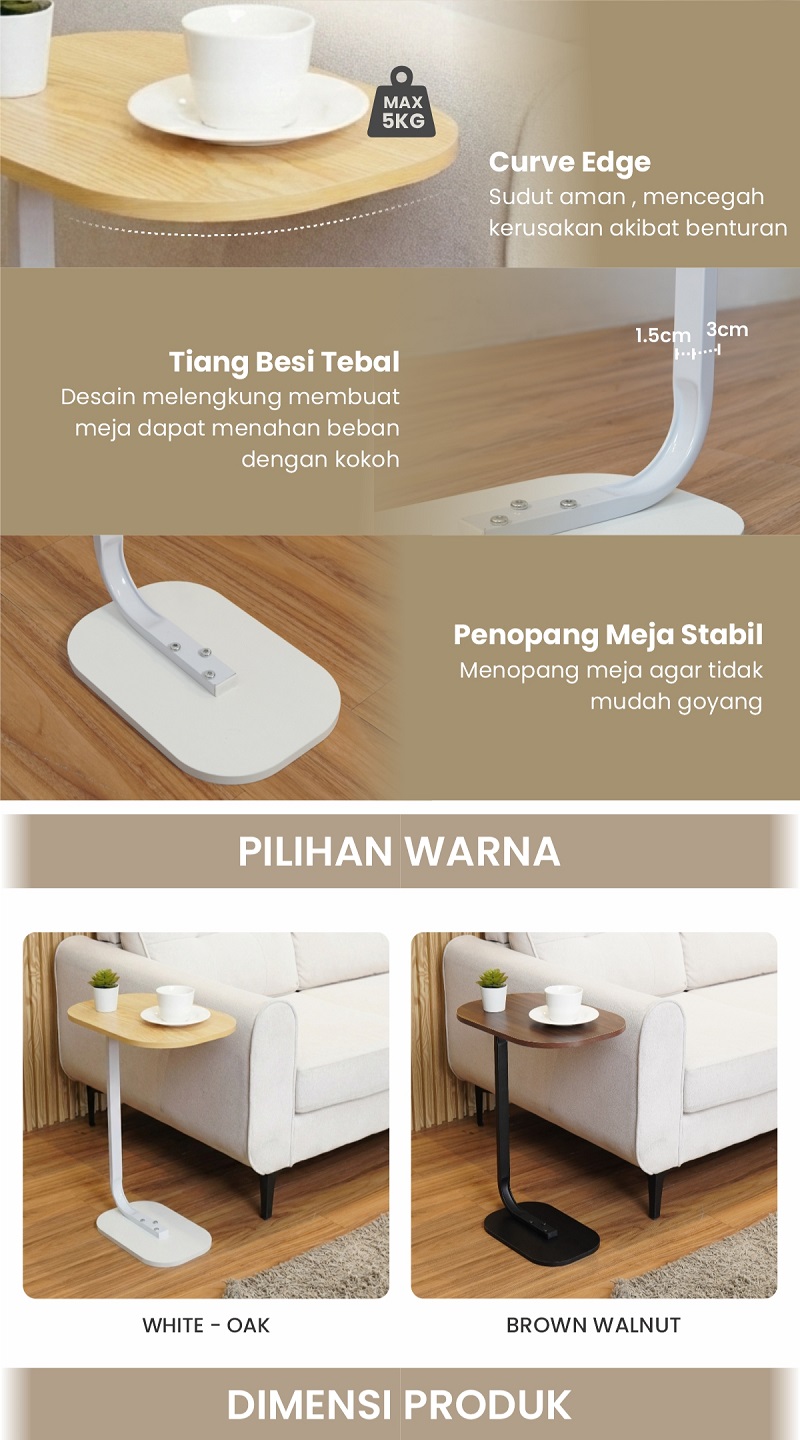 Infografik PIRA - TOGI ET40 MEJA KOPI / MEJA KECIL / MEJA SUDUT SOFA / MEJA SAMPING warna WHITE - PIRA - halaman 6