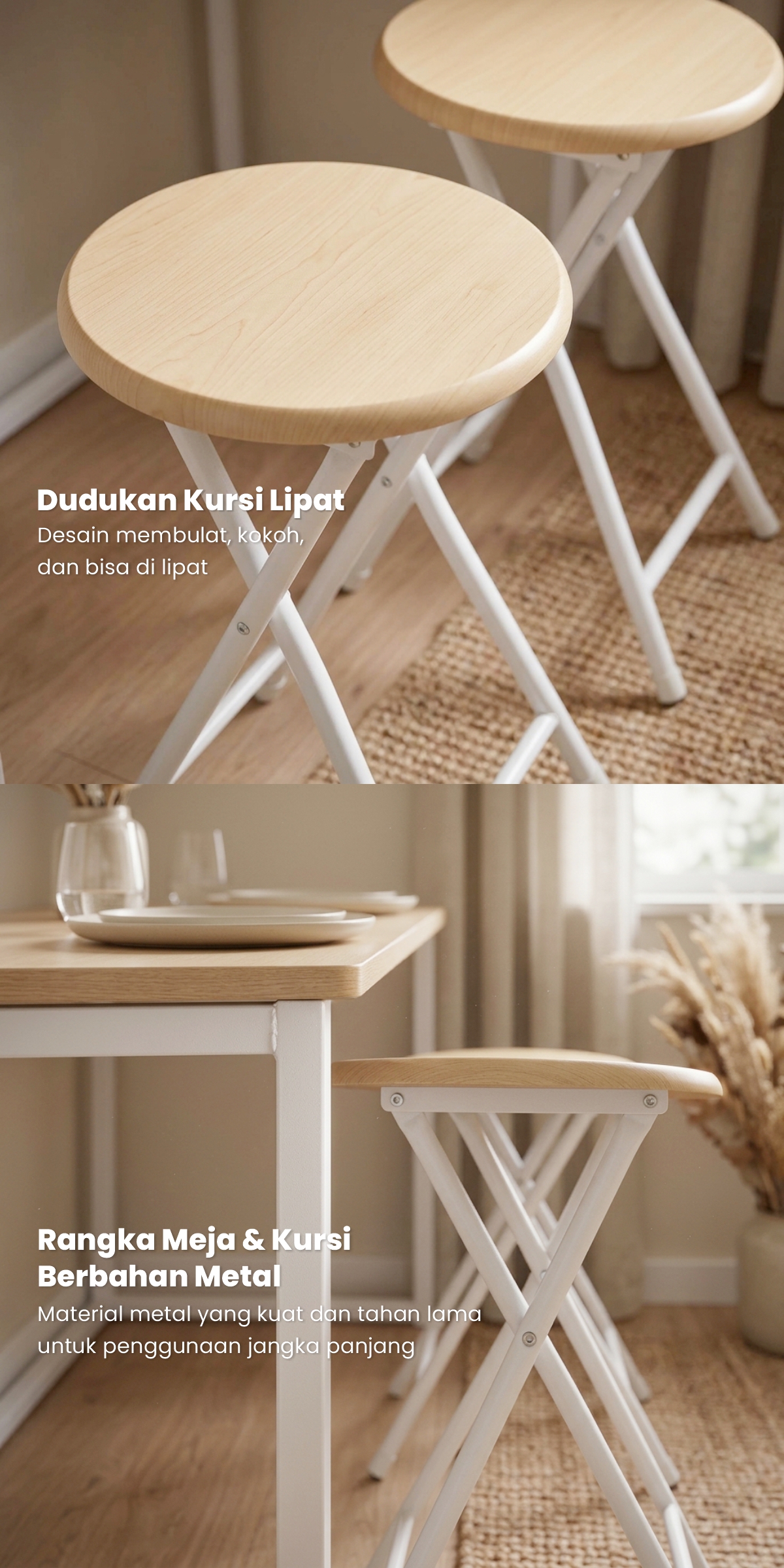 Infografik PIRA - FLIP FDTS90 MEJA MAKAN / MEJA MAKAN LIPAT SET 2 KURSI warna CREAM OAK - WHITE - PIRA - halaman 5