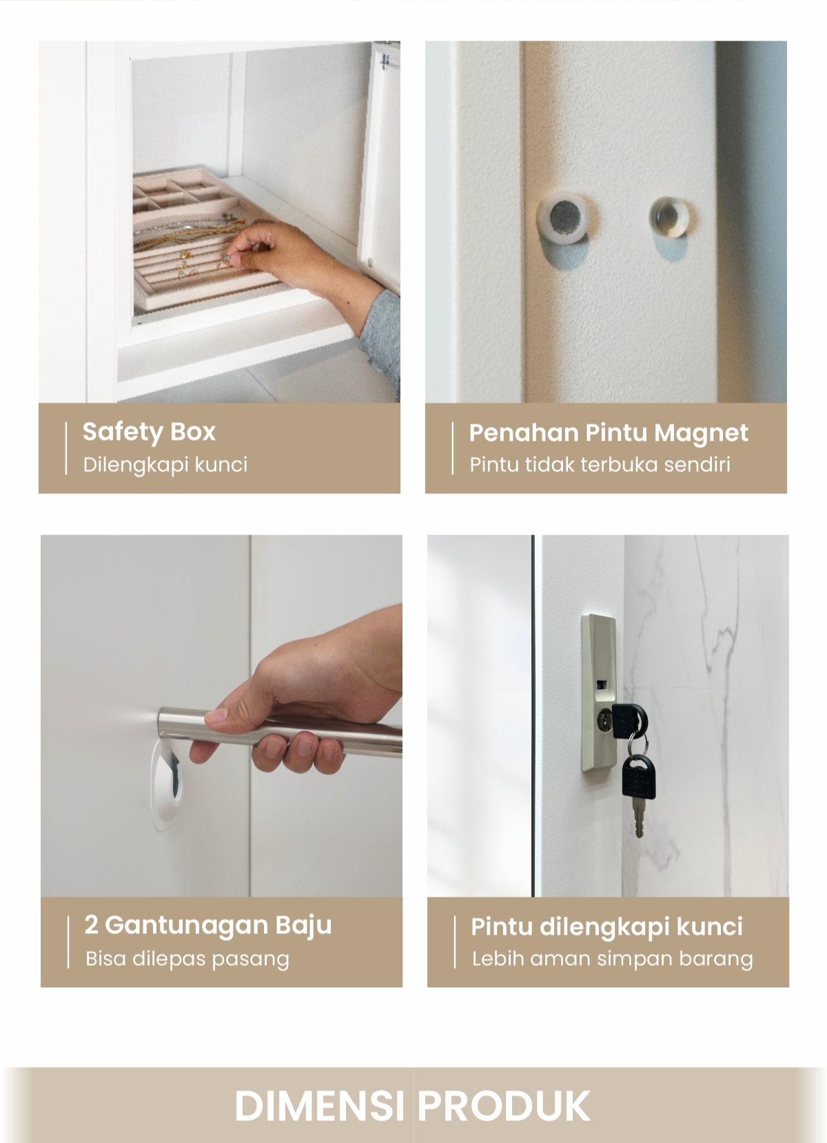 Infografik PIRA - CATTA AVA 90 MWDSL LEMARI PAKAIAN BESI SLIDING / PINTU GESER warna LIGHT MARBLE - WHITE - PIRA - halaman 6