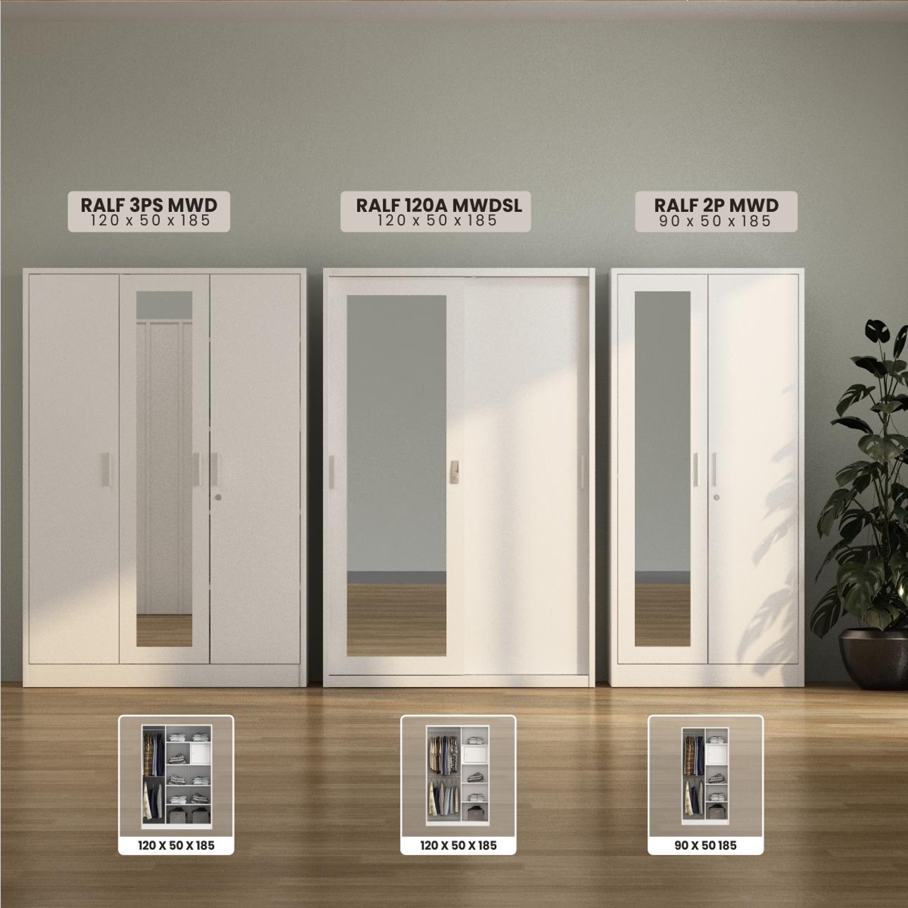 Infografik PIRA OX - RALF 3PS MWD LEMARI PAKAIAN BESI 3 PINTU FULL RAK DENGAN CERMIN warna WHITE - LIGHT GREY - PIRA - halaman 2