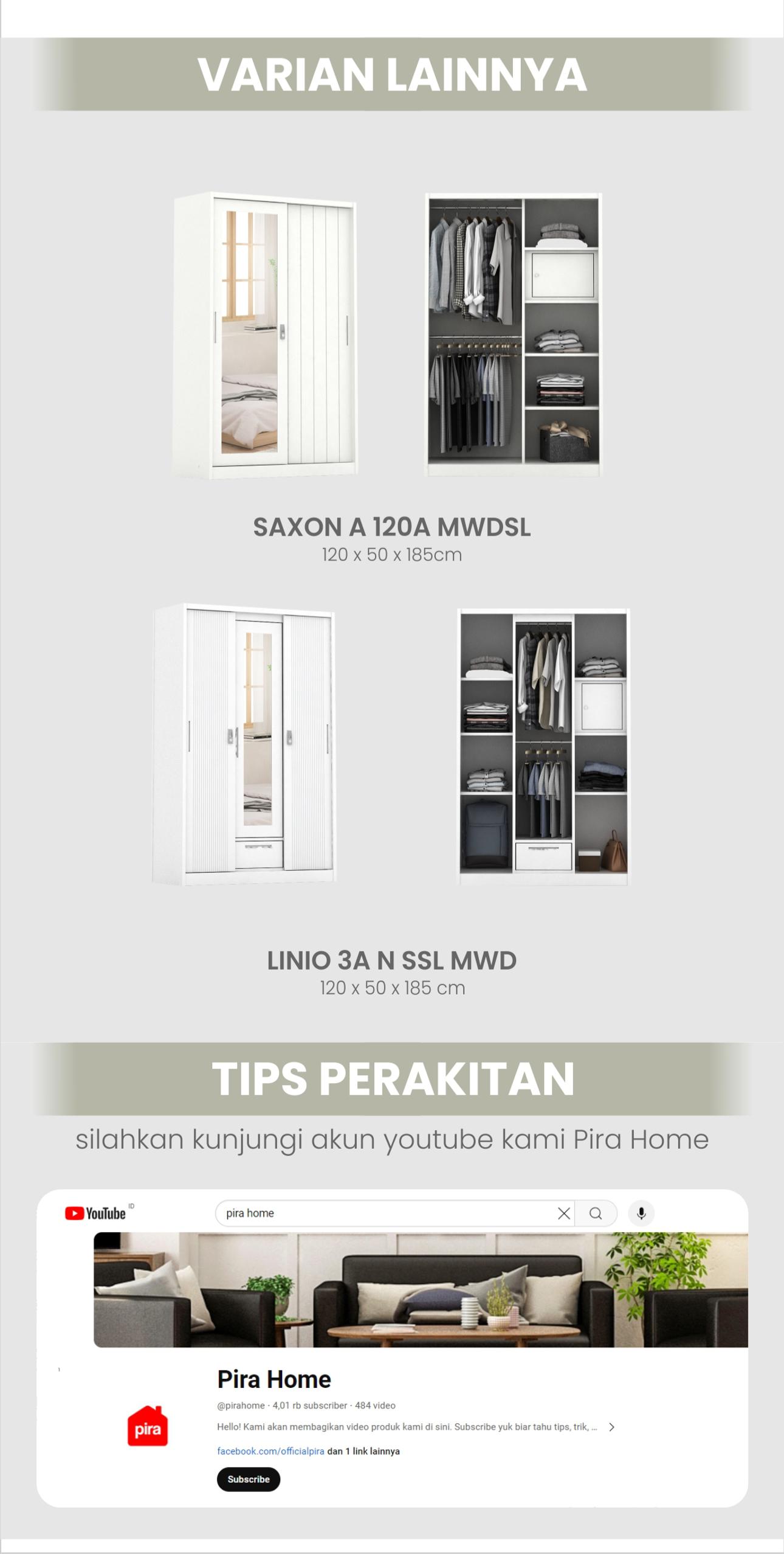 Infografik PIRA OX - RALF 3PS MWD LEMARI PAKAIAN BESI 3 PINTU FULL RAK DENGAN CERMIN warna WHITE - LIGHT GREY - PIRA - halaman 11