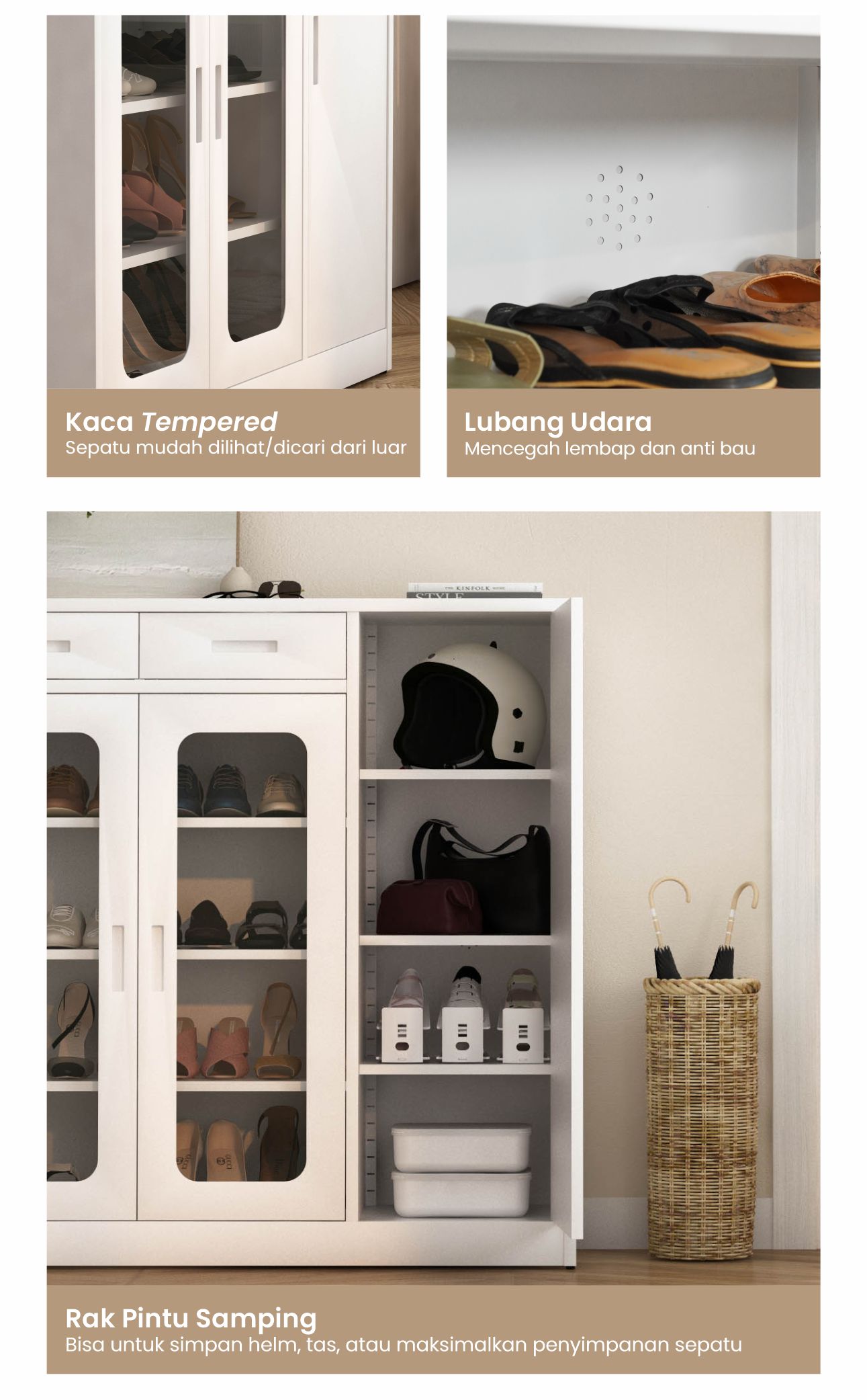 Infografik PIRA - BOLT MSR DR P RAK SEPATU BESI / LEMARI SEPATU / RAK BESI SERBAGUNA warna WHITE - PIRA - halaman 5