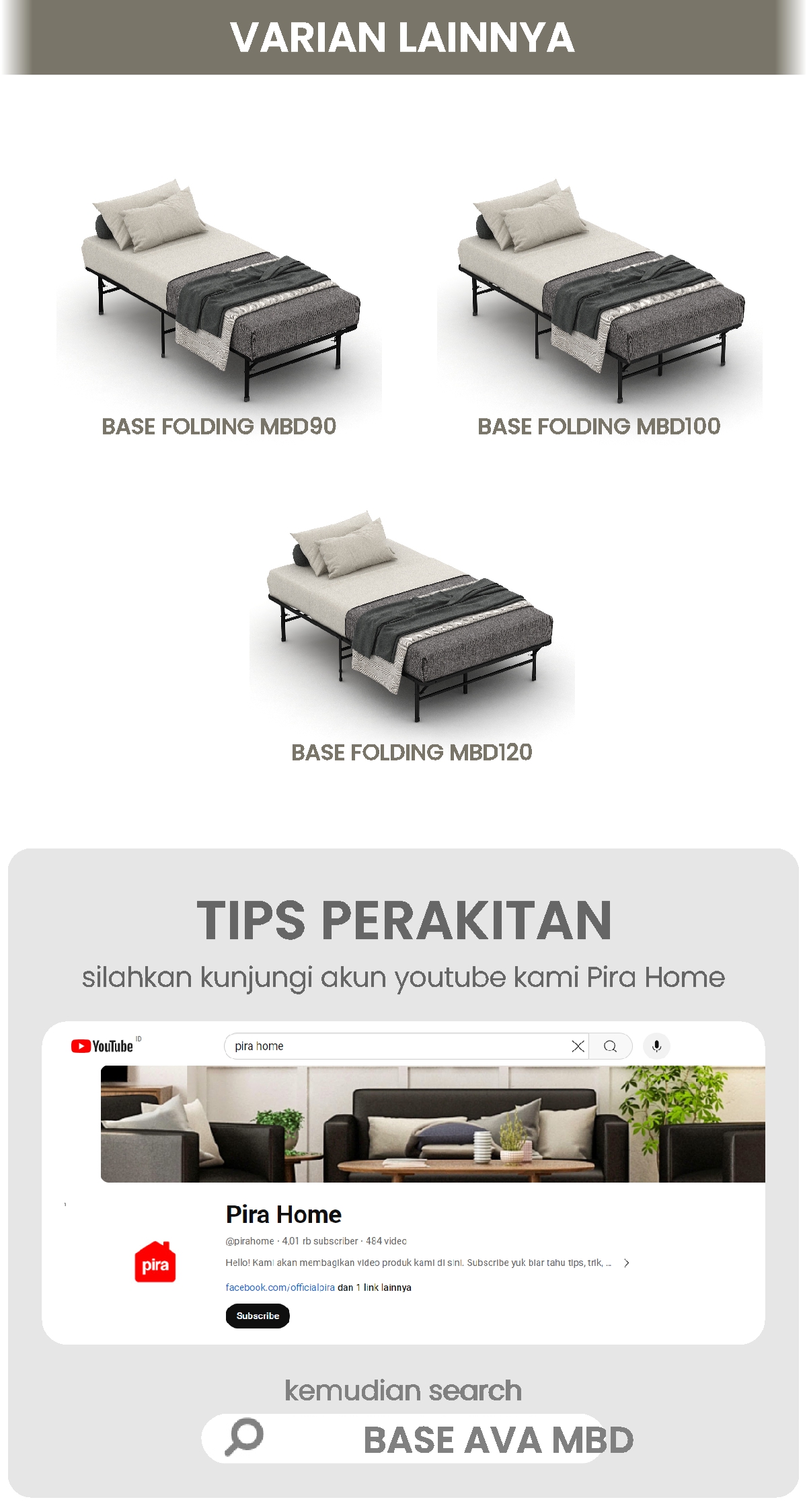 Infografik PIRA -  BASE AVA MBD200 DIVAN BESI / DIPAN / TEMPAT TIDUR BESI warna BLACK - PIRA - halaman 7