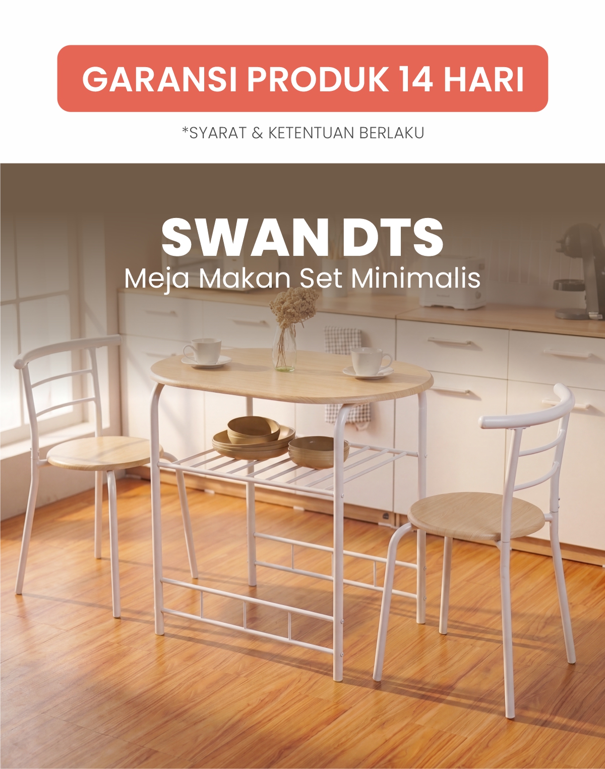 Infografik PIRA - SWAN AVA DTS80 SET MEJA MAKAN DENGAN 2 SET KURSI warna DARK OAK - BLACK - PIRA - halaman 1