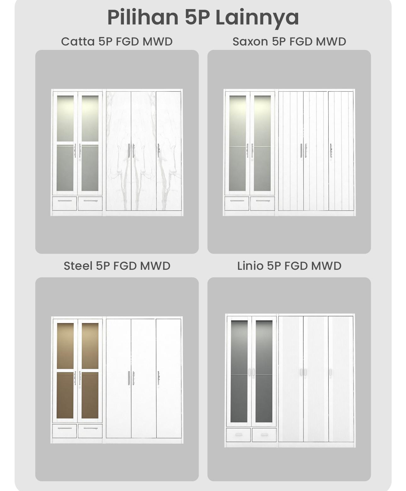 Infografik PIRA - SCHON 5P FGD MWD LEMARI PAKAIAN BESI 5 PINTU DENGAN LACI DAN LED warna WHITE - PIRA - halaman 10
