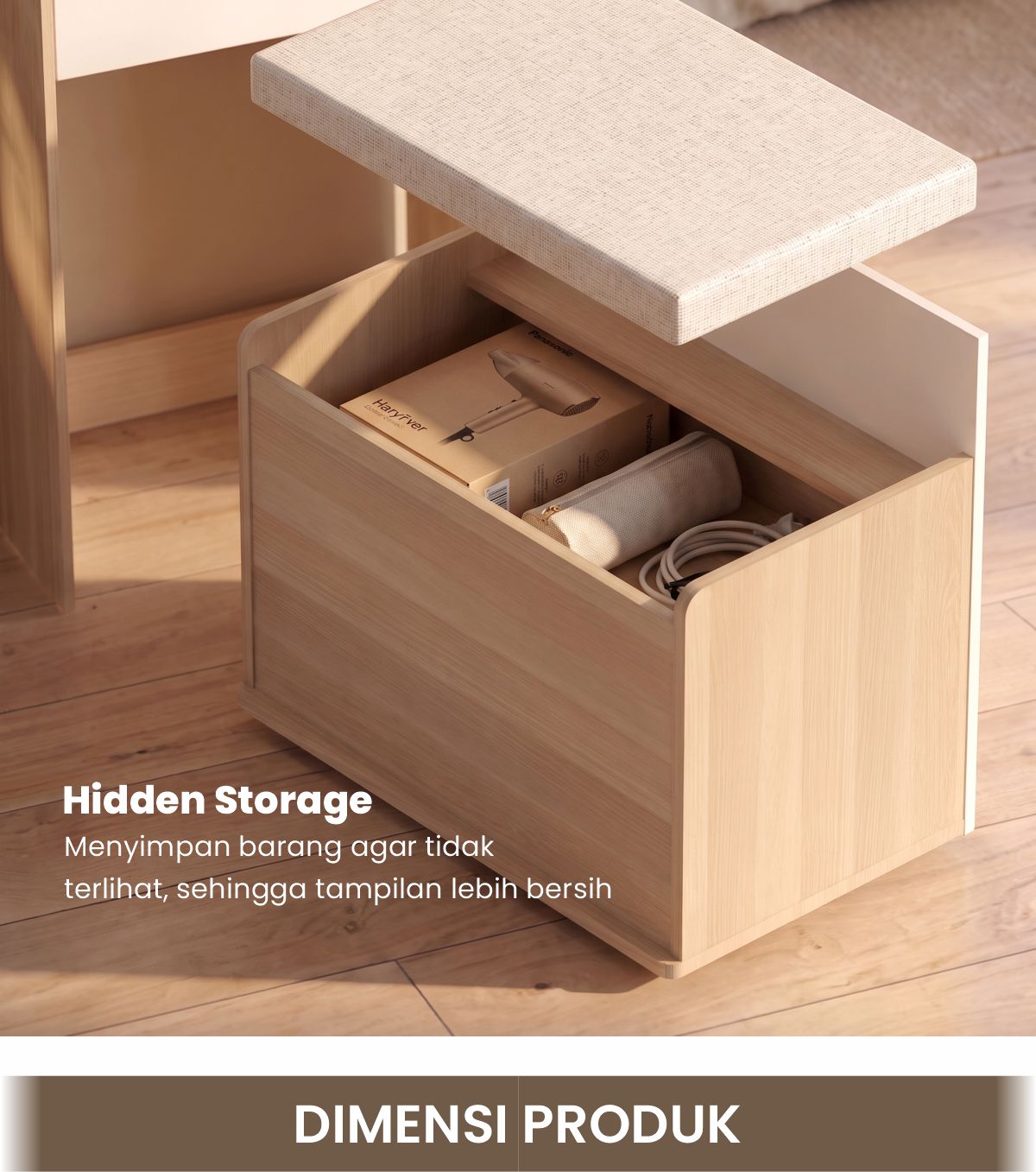 Infografik PIRA METROPOLIS -  INDY DS60 MEJA RIAS / MEJA RIAS SET KURSI / MEJA MAKE UP warna PRO OAK - WHITE - PIRA METROPOLIS - halaman 5