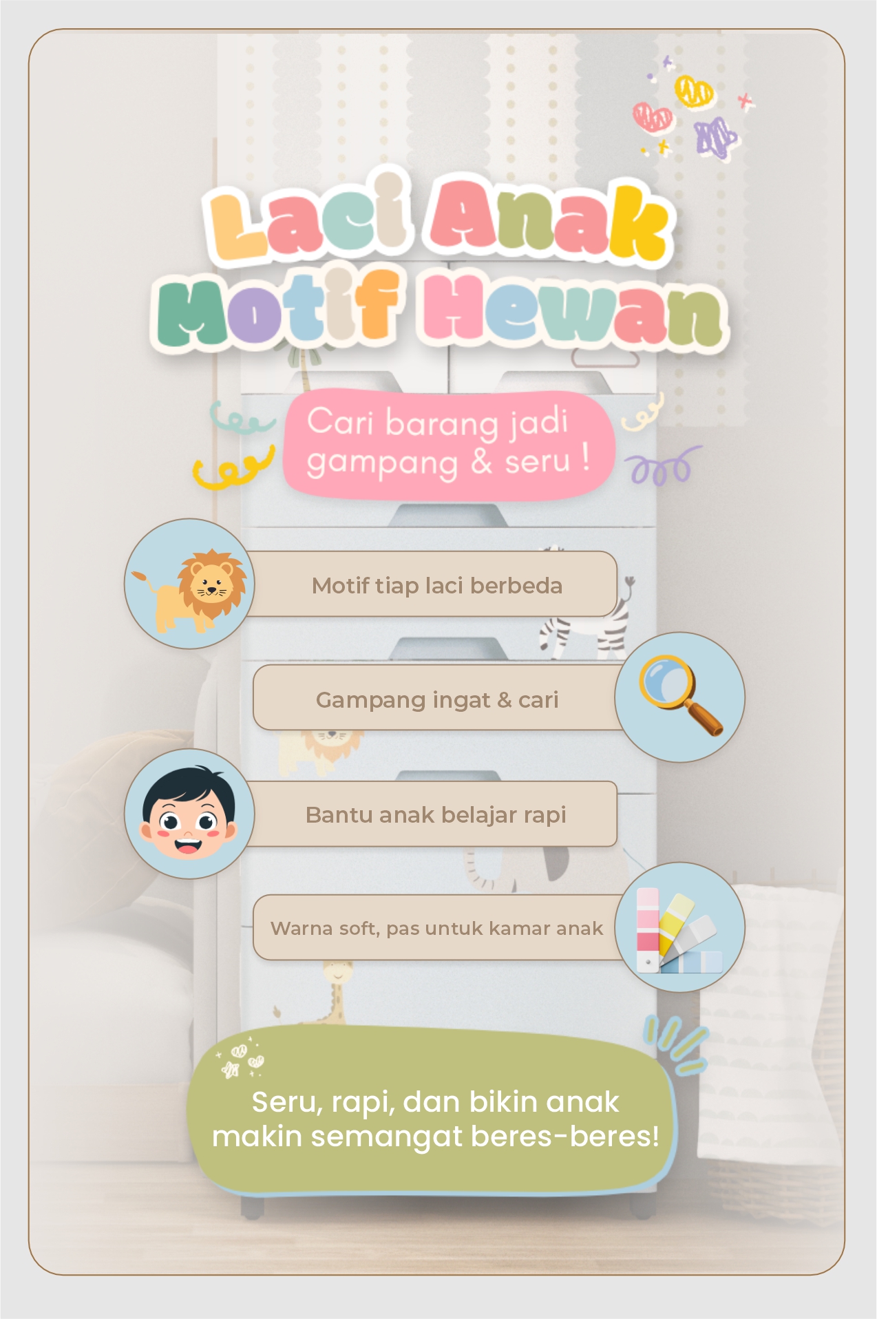 Infografik PIRA KIDS -  BOB PCH4+2 LEMARI LACI PLASTIK / LEMARI PLASTIK / DRAWER PLASTIK / LEMARI BAYI / LEMARI PAKAIAN ANAK warna BLUE - PIRA KIDS - halaman 3