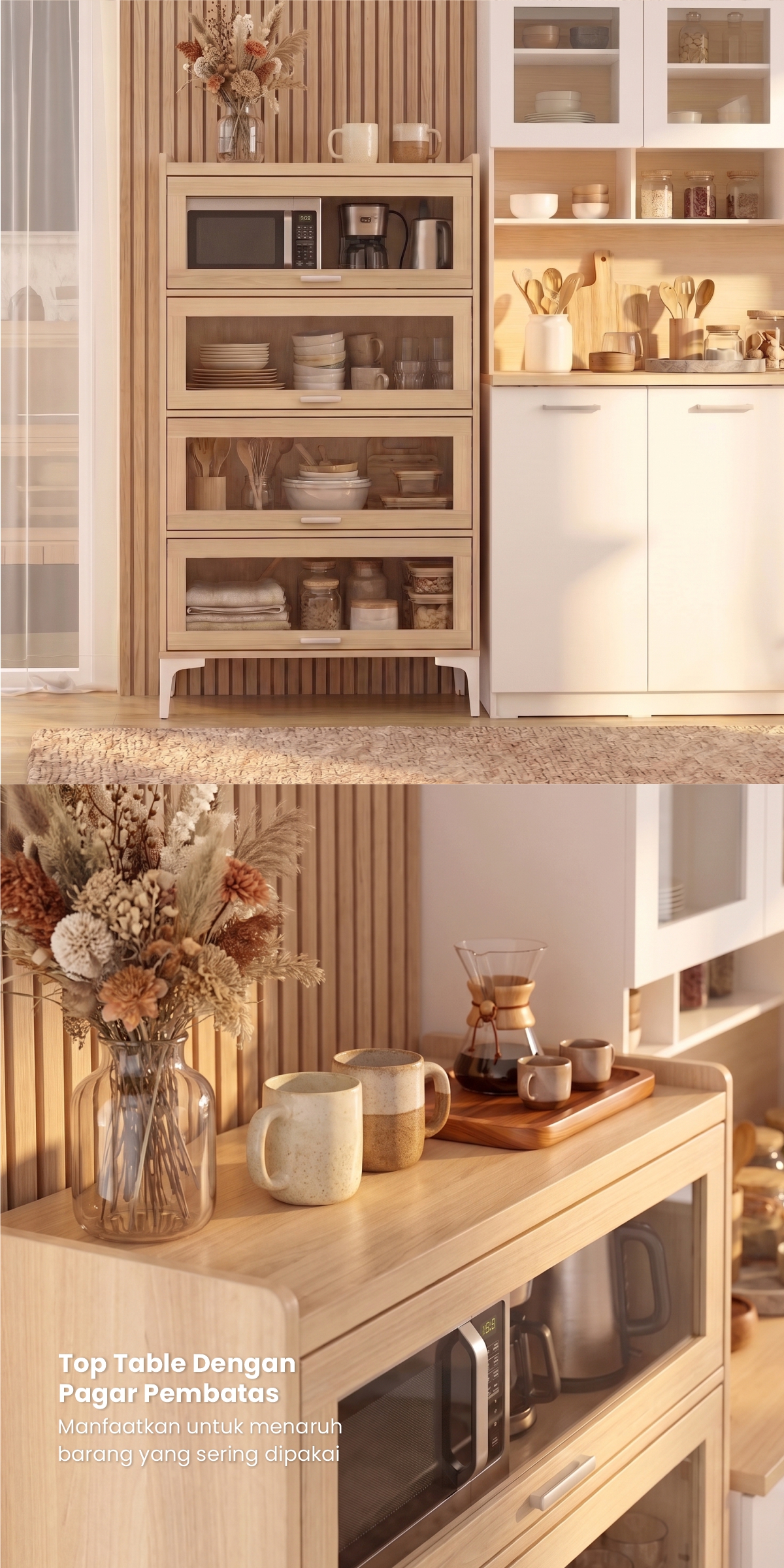Infografik PIRA -  NEGI KC80 T5 LEMARI DAPUR / RAK DAPUR / RAK DISPLAY / RAK PAJANGAN / RAK SUSUN SERBAGUNA warna PRO OAK - PIRA - halaman 2