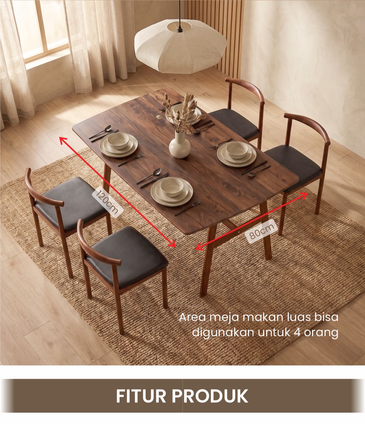 Infografik PIRA BAVARIAN - SIV DTS MEJA MAKAN SET DENGAN 4 KURSI warna DARK BROWN - BLACK - PIRA - halaman 2