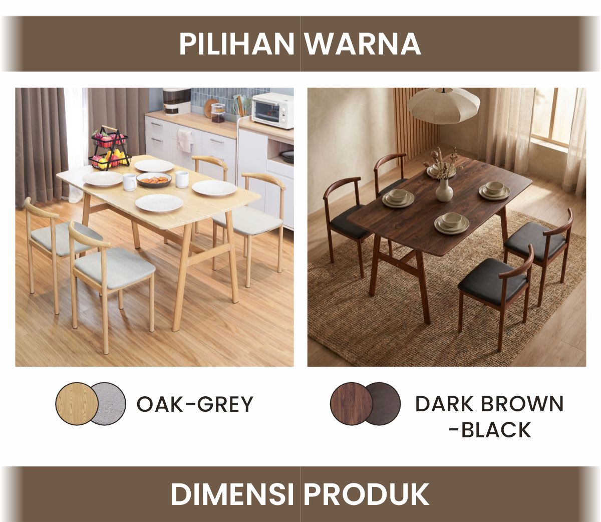 Infografik PIRA BAVARIAN - SIV DTS MEJA MAKAN SET DENGAN 4 KURSI warna DARK BROWN - BLACK - PIRA - halaman 7