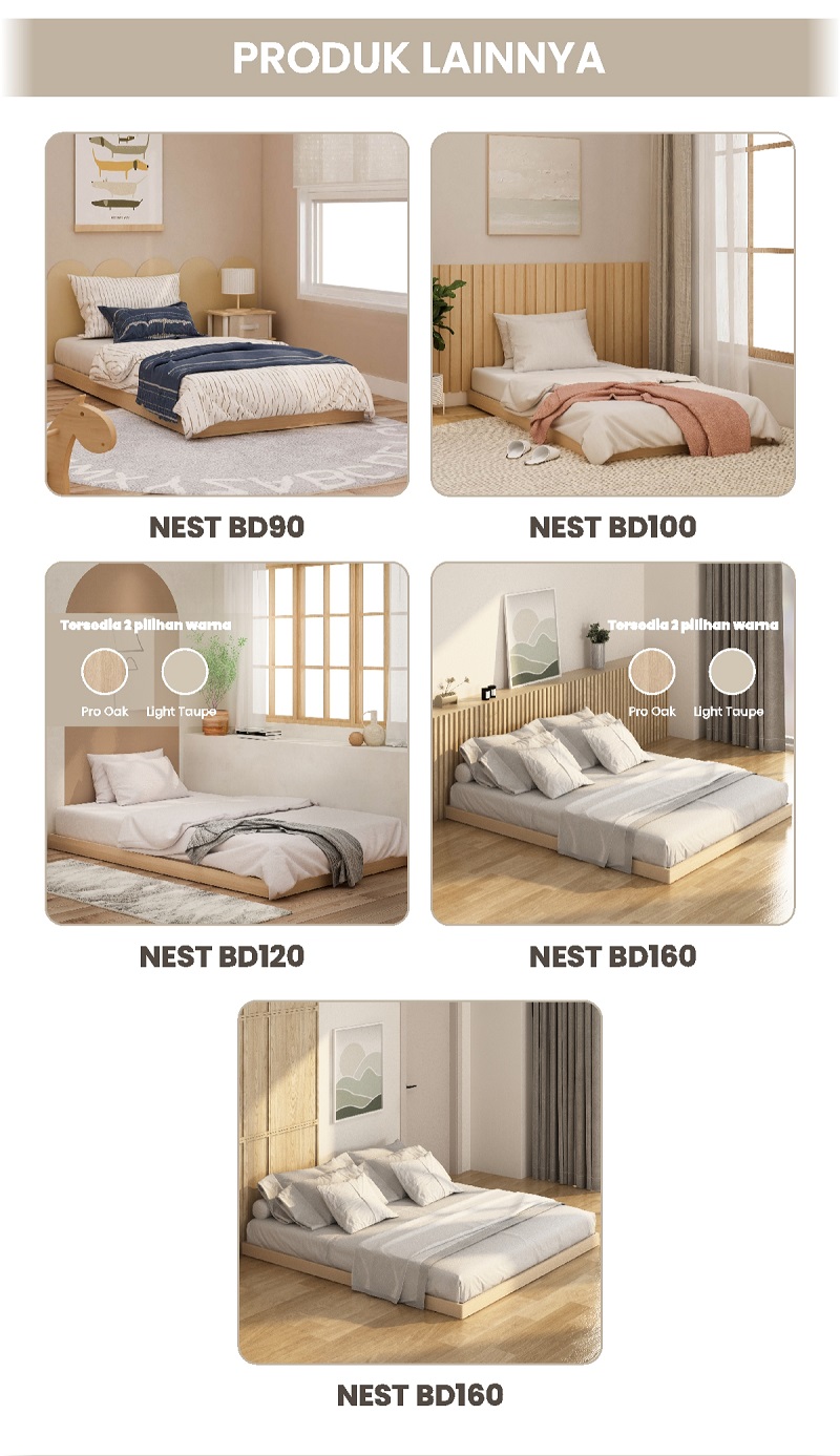 Infografik PIRA - NEST BD120 DIPAN LESEHAN / ALAS TEMPAT TIDUR / TATAKAN DIPAN / RANJANG warna LIGHT TAUPE - PIRA - halaman 6