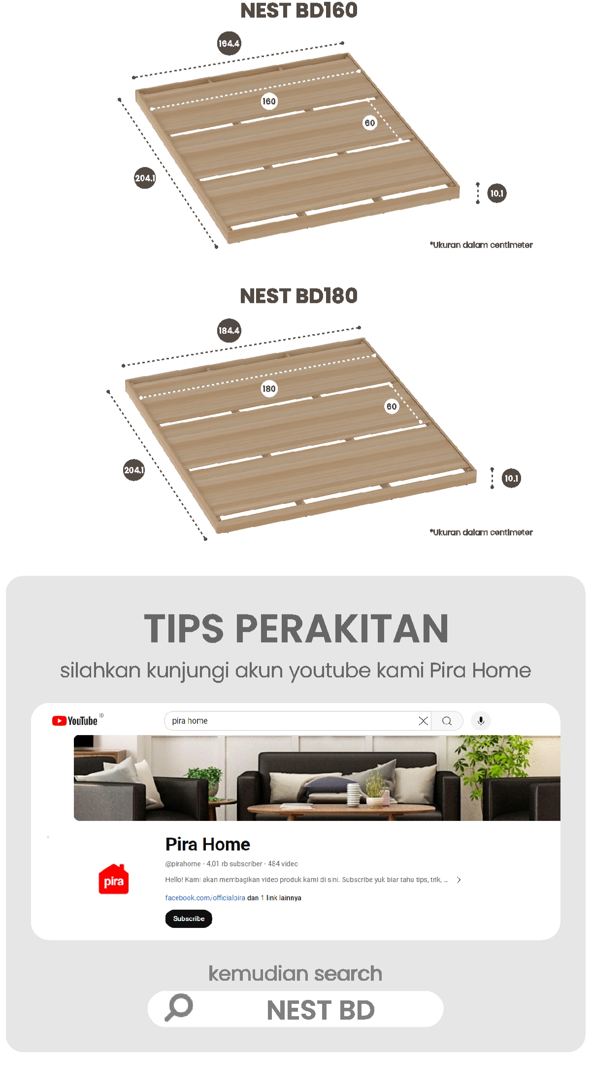 Infografik PIRA - NEST BD120 DIPAN LESEHAN / ALAS TEMPAT TIDUR / TATAKAN DIPAN / RANJANG warna LIGHT TAUPE - PIRA - halaman 8