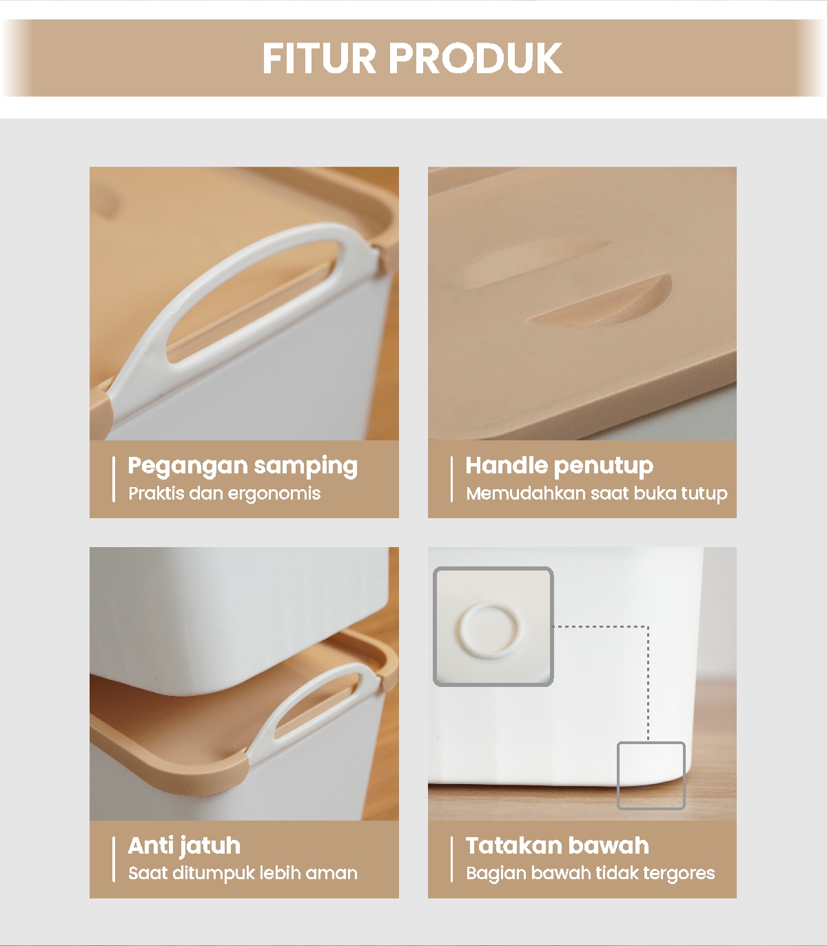 Infografik PIRA -  MIYA PSB KOTAK PENYIMPANAN / BOX PENYIMPANAN BARANG / BOX PLASTIK / KOTAK PLASTIK / CONTAINER BOX PLASTIK warna WHITE - CREAM - PIRA - halaman 5