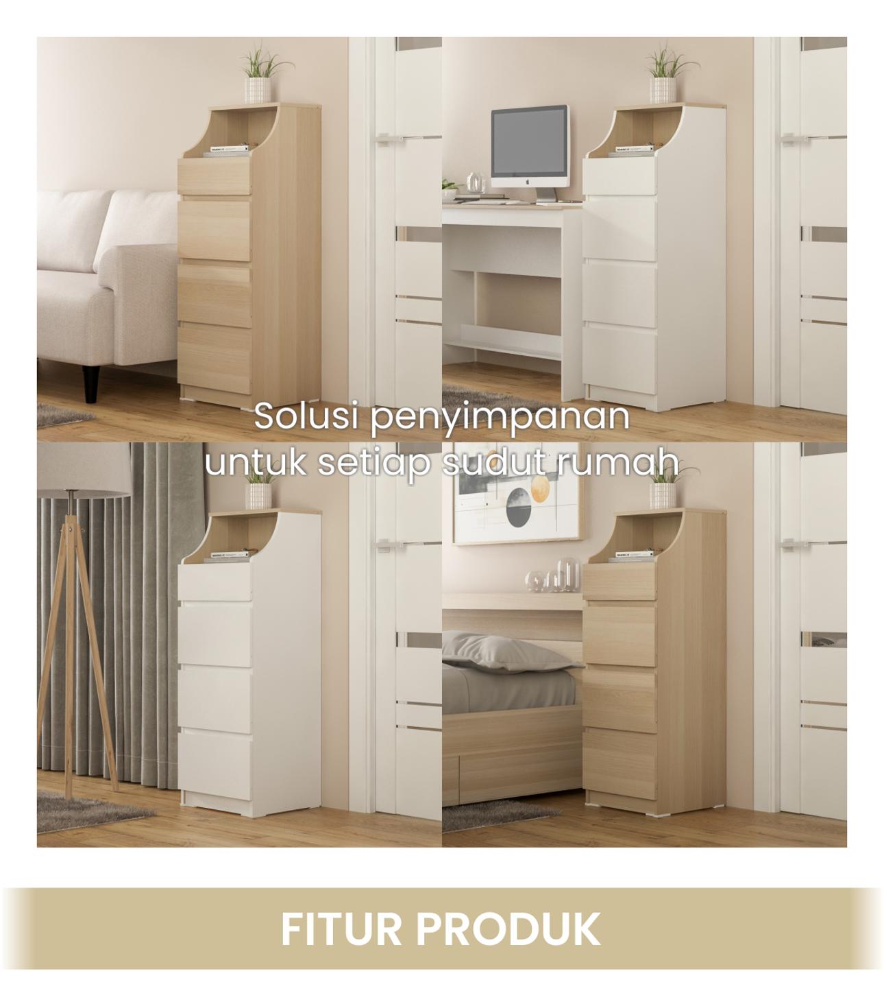 Infografik PIRA -  LINUS CHS440 LEMARI LACI / LEMARI SUSUN / DRAWER warna WHITE - PIRA - halaman 2