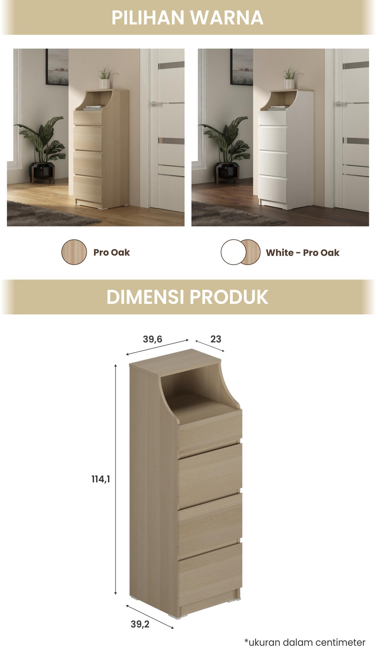 Infografik PIRA -  LINUS CHS440 LEMARI LACI / LEMARI SUSUN / DRAWER warna WHITE - PIRA - halaman 5