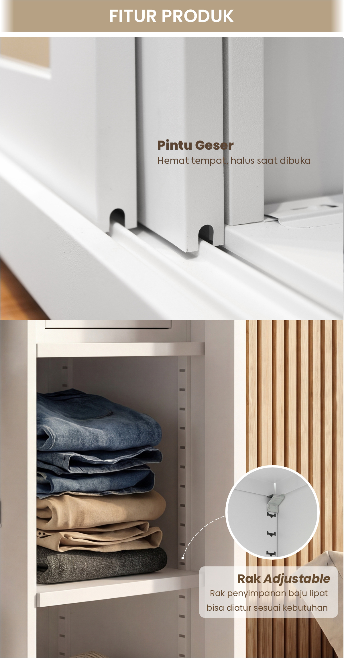 Infografik PIRA -  SHUTTER 90 MWDSL LEMARI PAKAIAN BESI SLIDING / PINTU GESER warna WHITE - PIRA - halaman 3