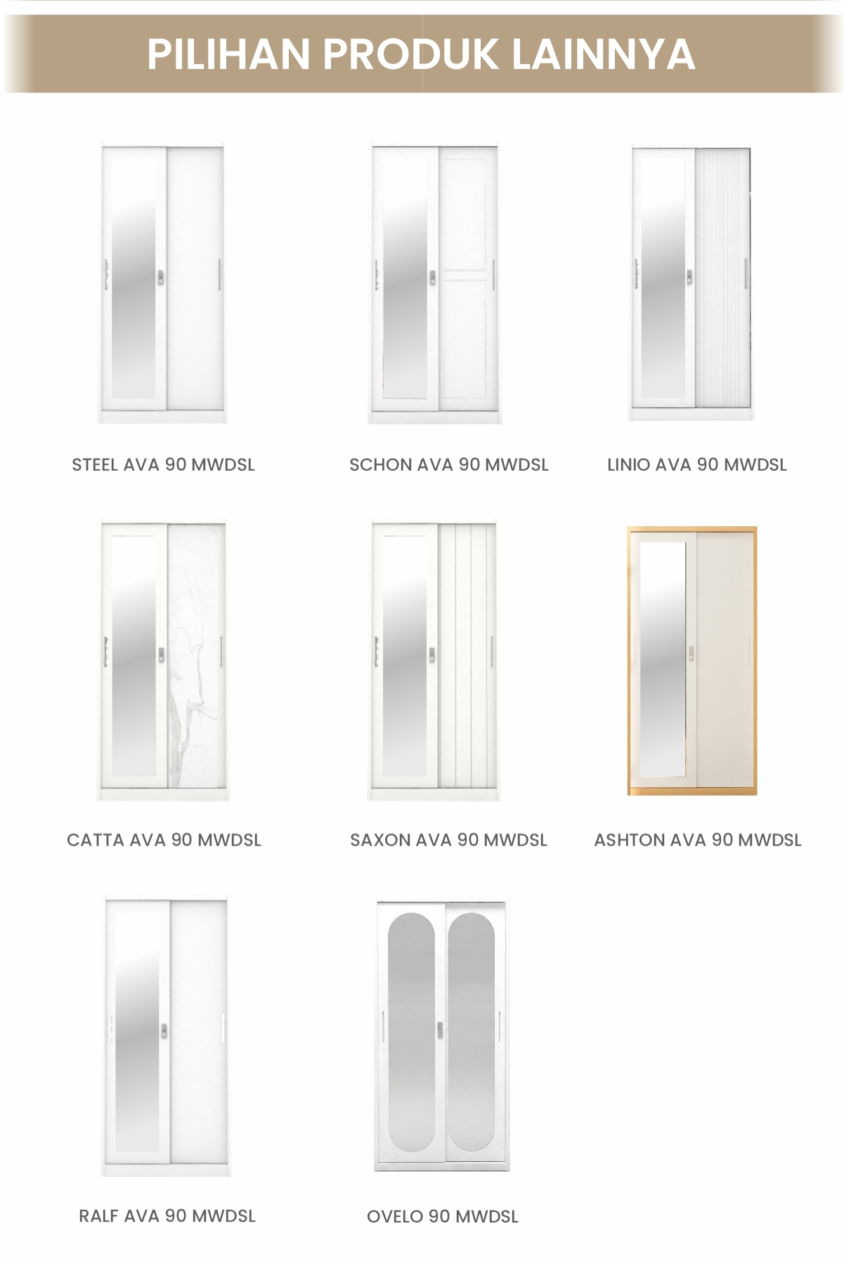 Infografik PIRA -  SHUTTER 90 MWDSL LEMARI PAKAIAN BESI SLIDING / PINTU GESER warna WHITE - PIRA - halaman 8